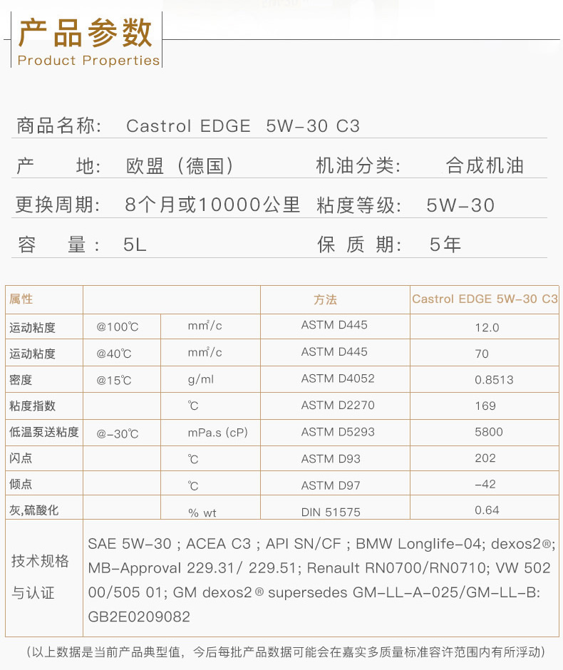 嘉實多 全合成機油 極護EDGE FST 5W-30 C3 SN 5L裝-第3張圖片-鄭州市冠恒貿(mào)易有限公司【官方網(wǎng)站】-車用潤滑油服務專家