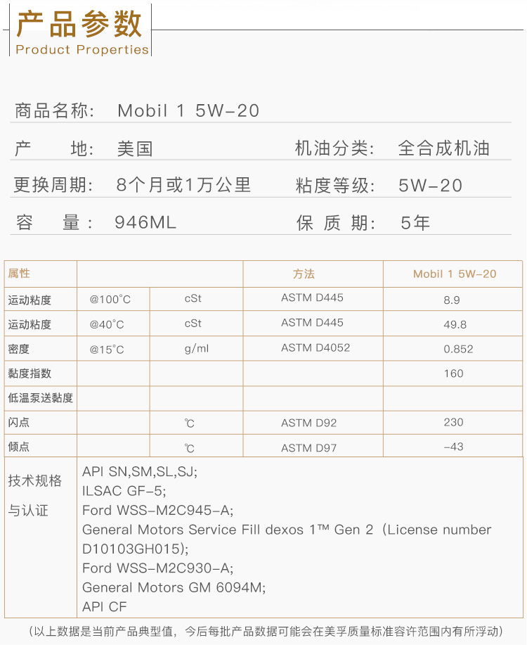 美孚1號 全合成機油 5W-20 SN 1 QT裝-第4張圖片-鄭州市冠恒貿易有限公司【官方網(wǎng)站】-車用潤滑油服務專家